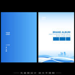 蓝色线条企业产品宣传画册封面