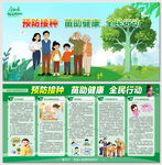 绿色全国儿童预防接种日展板