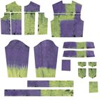 渐变紫绿定位牛仔上衣