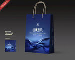 蓝色海浪风手提袋设计