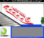 党建引领红色物业楼梯文化墙