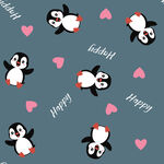 企鹅爱心快乐图案背景