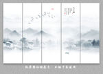 新中式屏风水墨江南装饰画背景墙