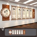 仁义礼智信国学中式文化墙展板