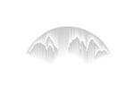 中式山峦剪纸风装饰图案弧形山水