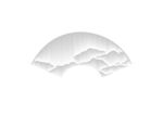 白色弧形山峦剪纸图案弧形山水风