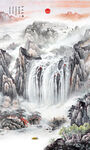 竖幅玄关山水画