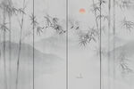 国画水墨竹子 竹影背景墙