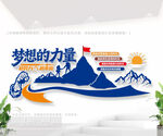 蓝色企业励志标语文化墙