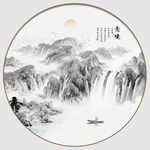 圆形山水画