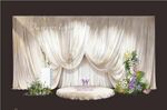 布幔野生感花艺婚礼迎宾区 