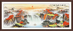 紫气东来山水画
