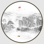 迎客松水墨画
