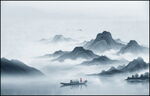意境水墨山水画