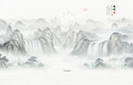 水墨禅意山水画
