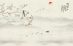 山水情背景墙