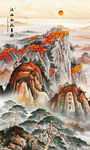 泰山五岳独尊玄关装饰画