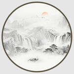 圆形山水画