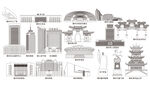 德州城市建筑剪影景点