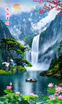 竖幅山水画