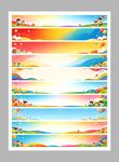 多彩夏日风景横幅海报