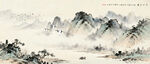 床头水墨画背景