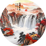 圆形山水画