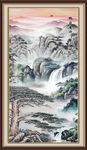 竖幅山水画