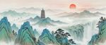 国画水墨山水
