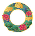 书签 冰箱贴 中式图纹 矢量图