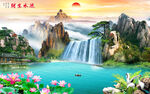 旭日东升山水