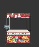 街头鸡肉汉堡热狗售卖摊位