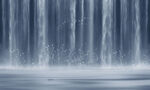 水墨瀑布山水画背景墙