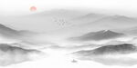 禅意水墨山水画