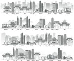 昆明城市建筑剪影景点