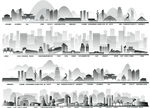 兰州城市建筑剪影景点