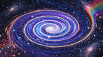 彩色绚丽旋涡宇宙星空