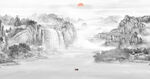 新中式客厅山水画