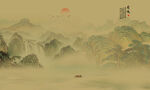 山水水墨山水画