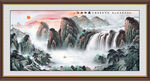 聚宝盆旭日东挂画 办公室山水画