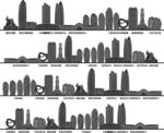 三亚城市建筑剪影景点