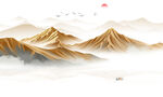 金色山水画