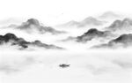 新中式山水装饰画背景墙