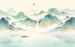 古风山水背景图
