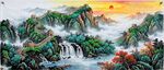长城山水国画