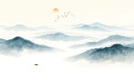 意境水墨山水画