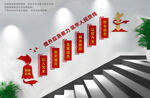 提升应急能力楼梯文化墙