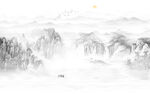 国画水墨山水画