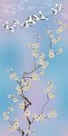 花鸟仙鹤祥云墙纸壁画