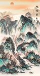 竖幅山水画